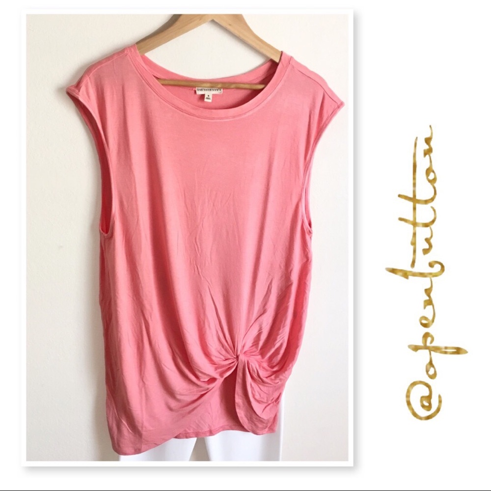 Wasting Time Sleeveless Twist Tunic in Pink